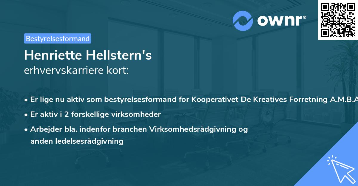 Henriette Hellstern's erhvervskarriere kort