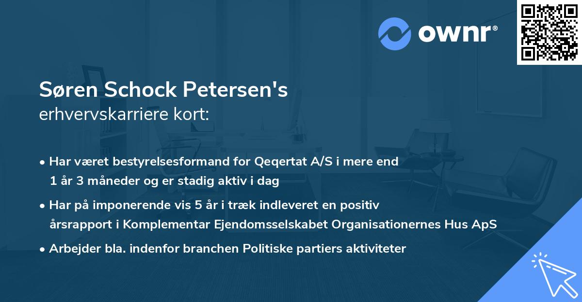 Søren Schock Petersen's erhvervskarriere kort