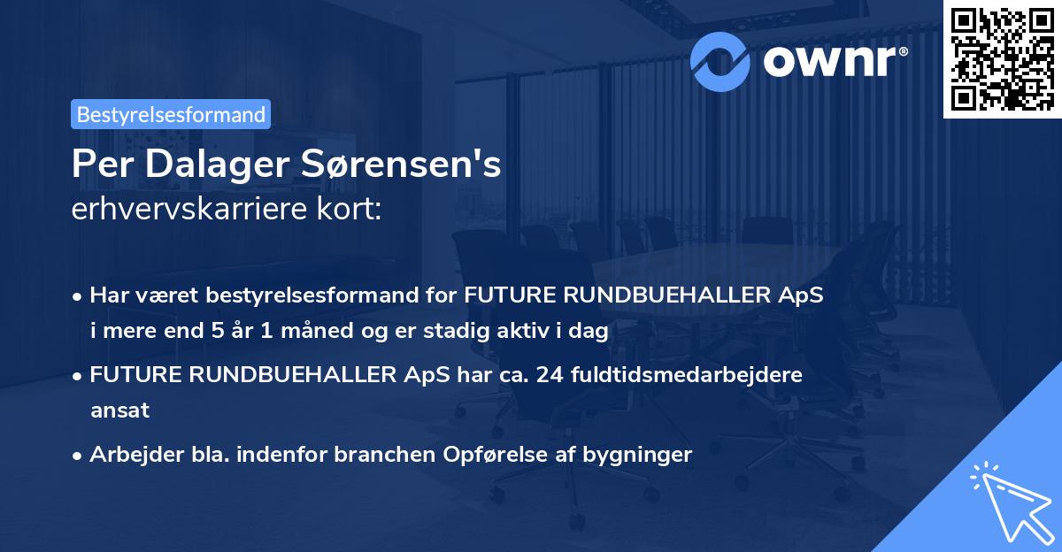Per Dalager Sørensen's erhvervskarriere kort