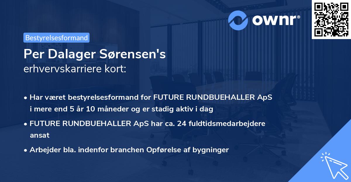 Per Dalager Sørensen's erhvervskarriere kort
