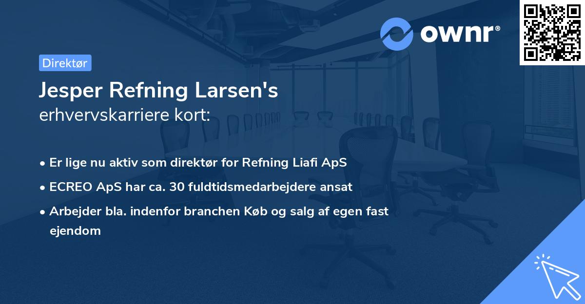 Jesper Refning Larsen's erhvervskarriere kort