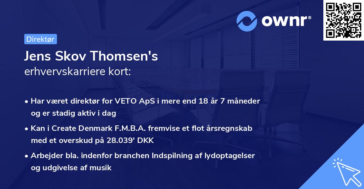 Jens Skov Thomsen's erhvervskarriere kort