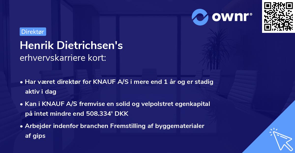 Henrik Dietrichsen's erhvervskarriere kort