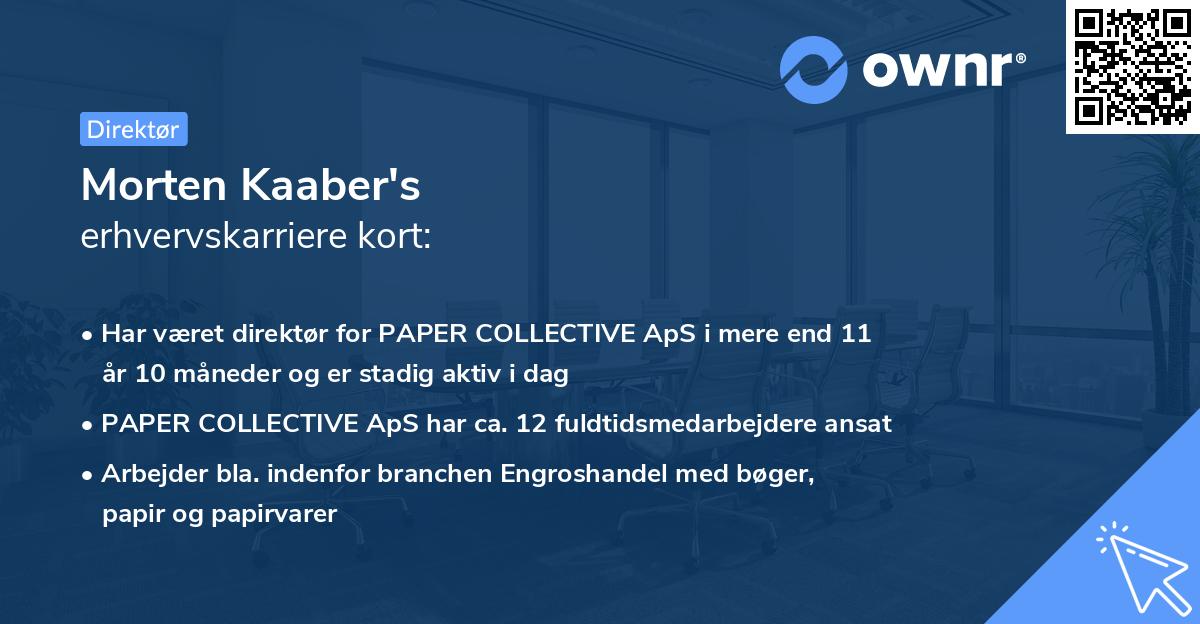 Morten Kaaber's erhvervskarriere kort
