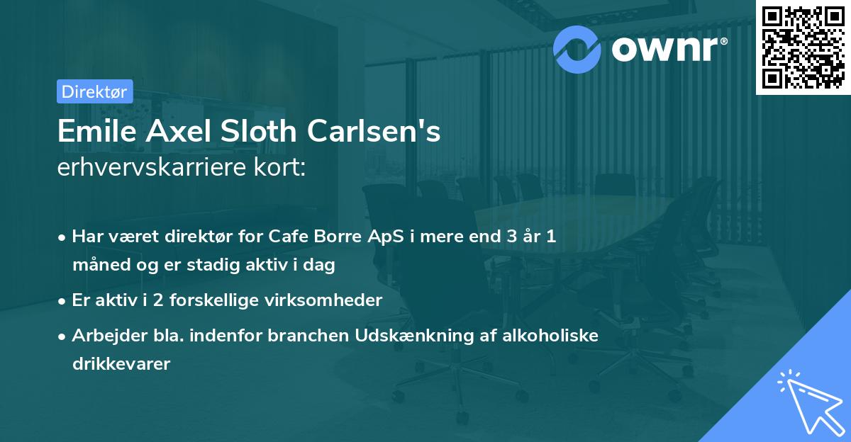 Emile Axel Sloth Carlsen's erhvervskarriere kort