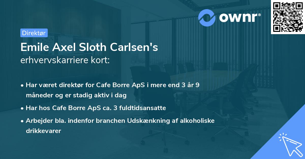 Emile Axel Sloth Carlsen's erhvervskarriere kort