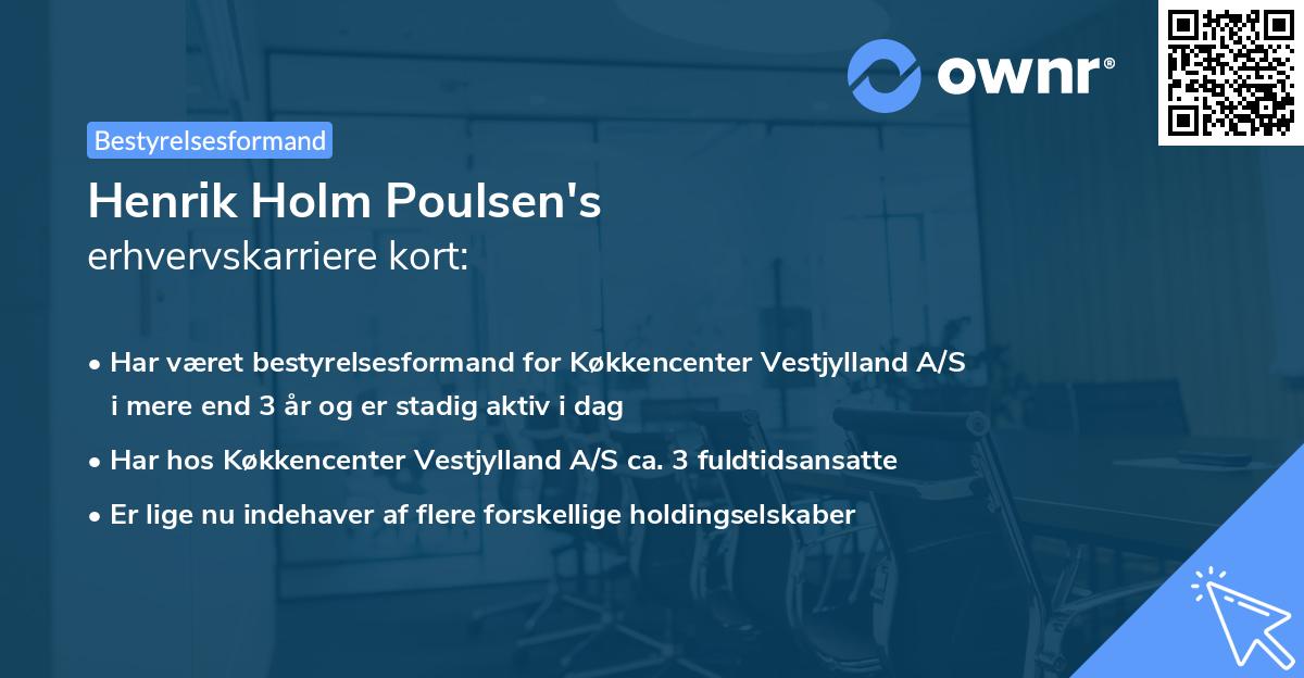 Henrik Holm Poulsen's erhvervskarriere kort