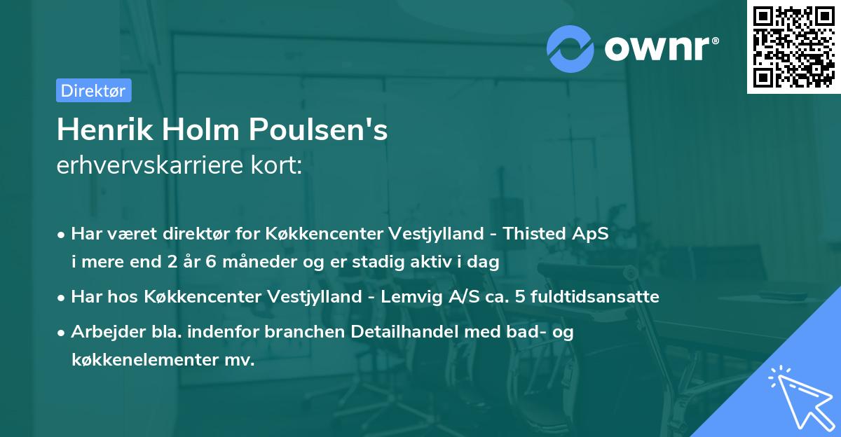 Henrik Holm Poulsen's erhvervskarriere kort