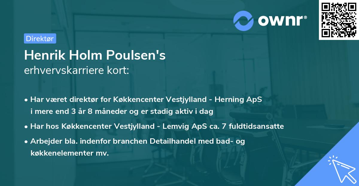 Henrik Holm Poulsen's erhvervskarriere kort