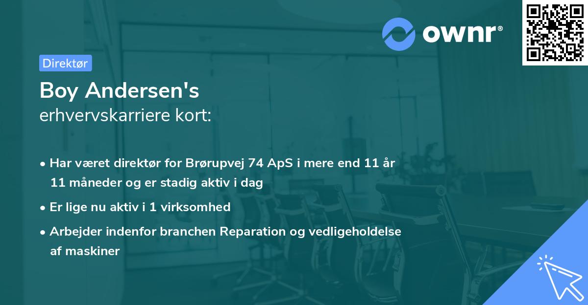 Boy Andersen's erhvervskarriere kort