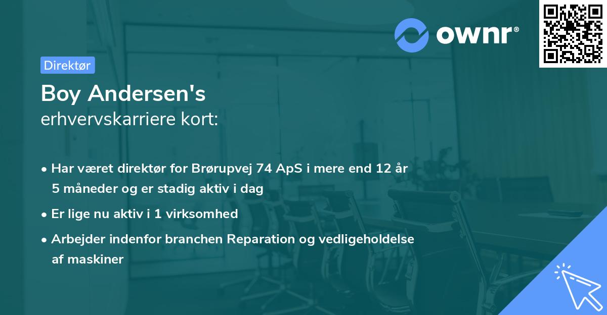 Boy Andersen's erhvervskarriere kort