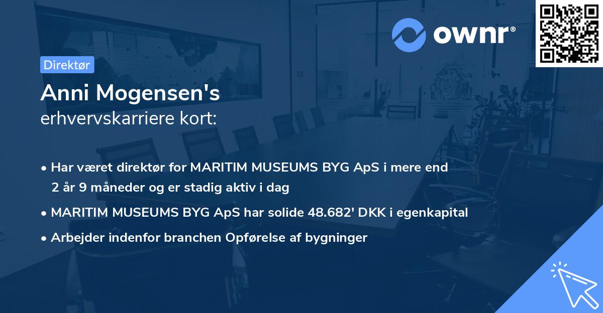 Anni Mogensen's erhvervskarriere kort