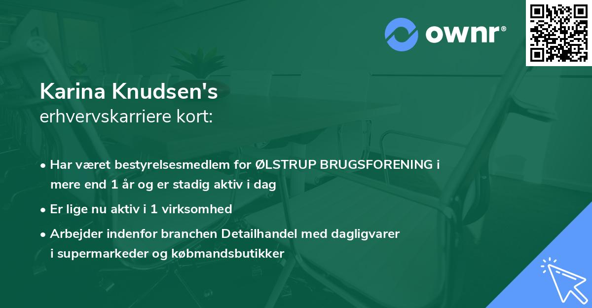 Karina Knudsen's erhvervskarriere kort