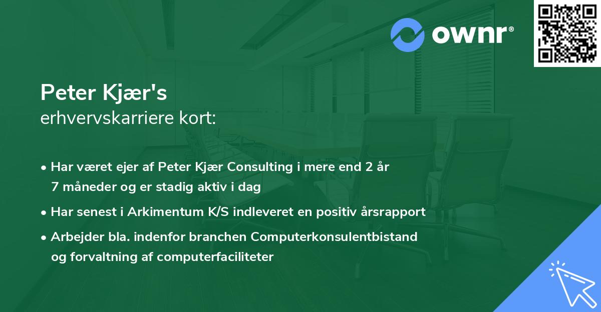 Peter Kjær's erhvervskarriere kort
