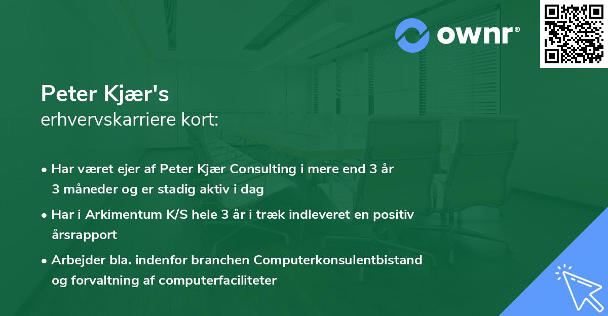 Peter Kjær's erhvervskarriere kort