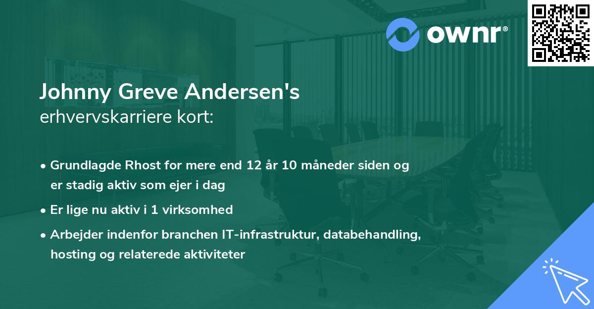 Johnny Greve Andersen's erhvervskarriere kort