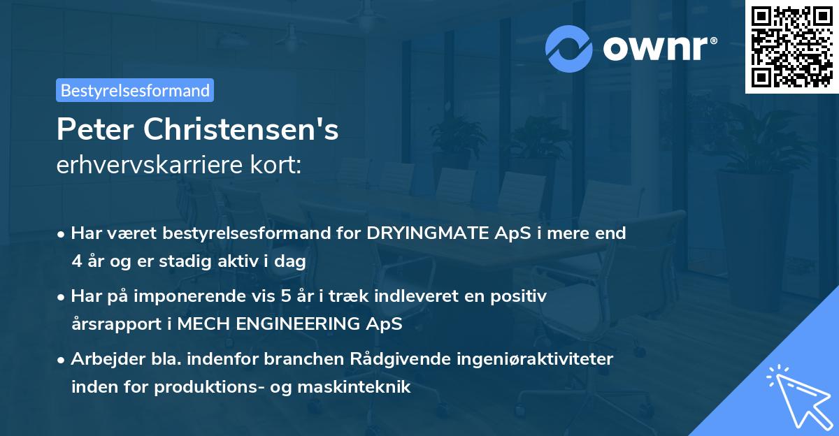Peter Christensen's erhvervskarriere kort