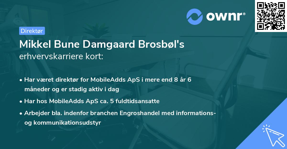 Mikkel Bune Damgaard Brosbøl's erhvervskarriere kort
