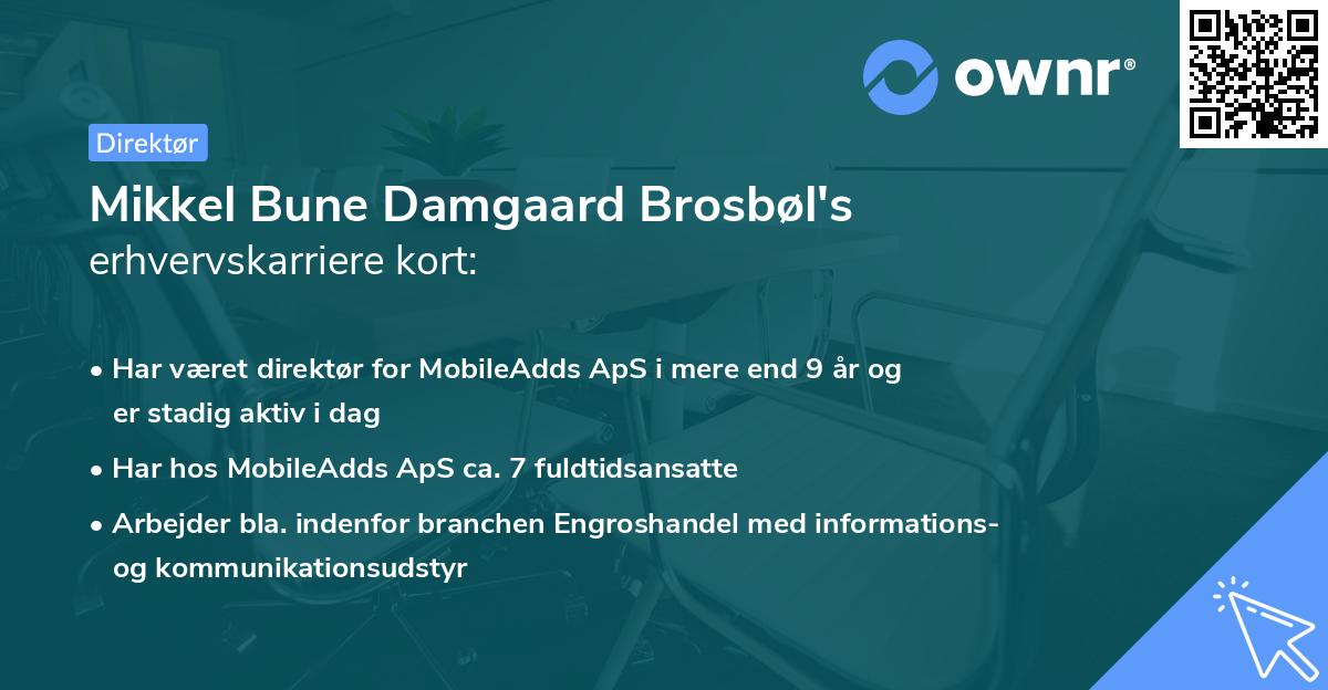 Mikkel Bune Damgaard Brosbøl's erhvervskarriere kort