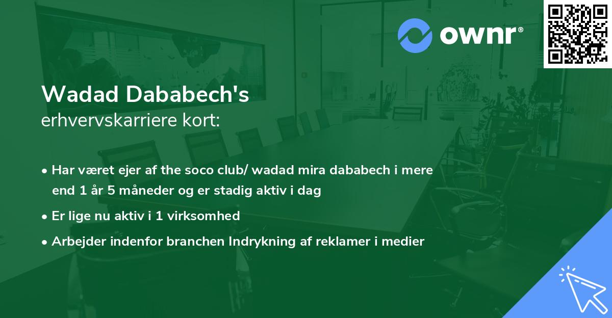Wadad Dababech's erhvervskarriere kort