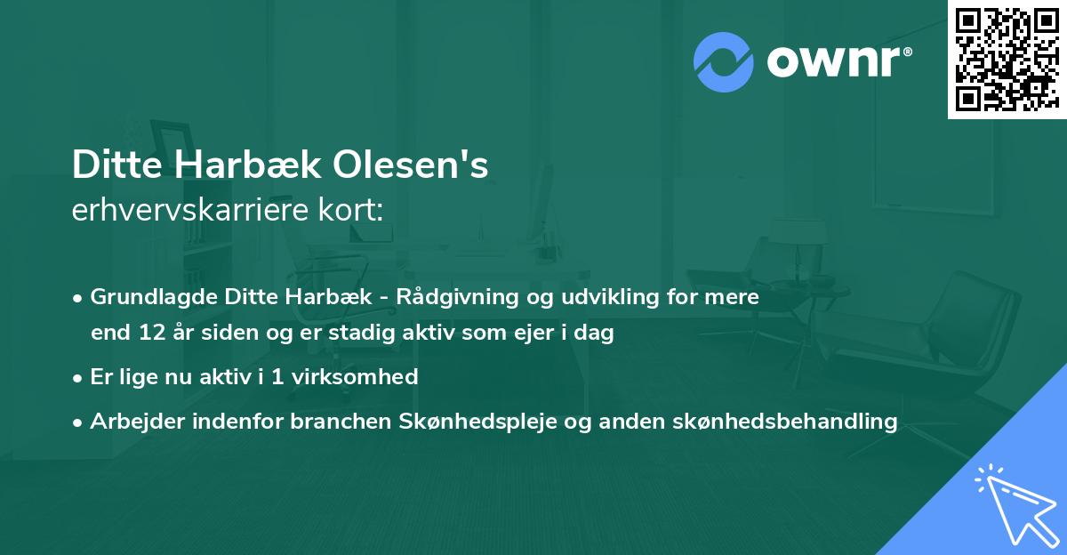 Ditte Harbæk Olesen's erhvervskarriere kort