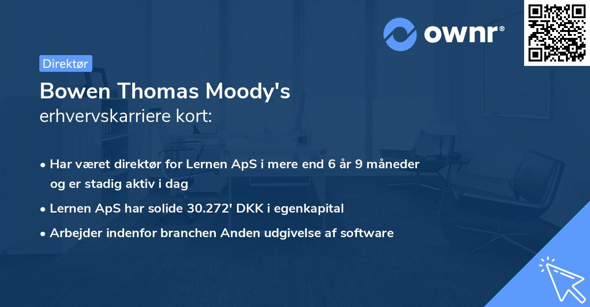 Bowen Thomas Moody's erhvervskarriere kort