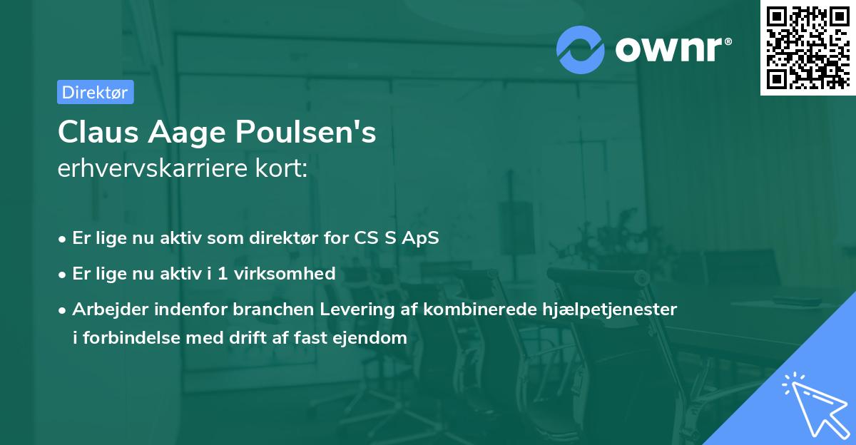 Claus Aage Poulsen's erhvervskarriere kort