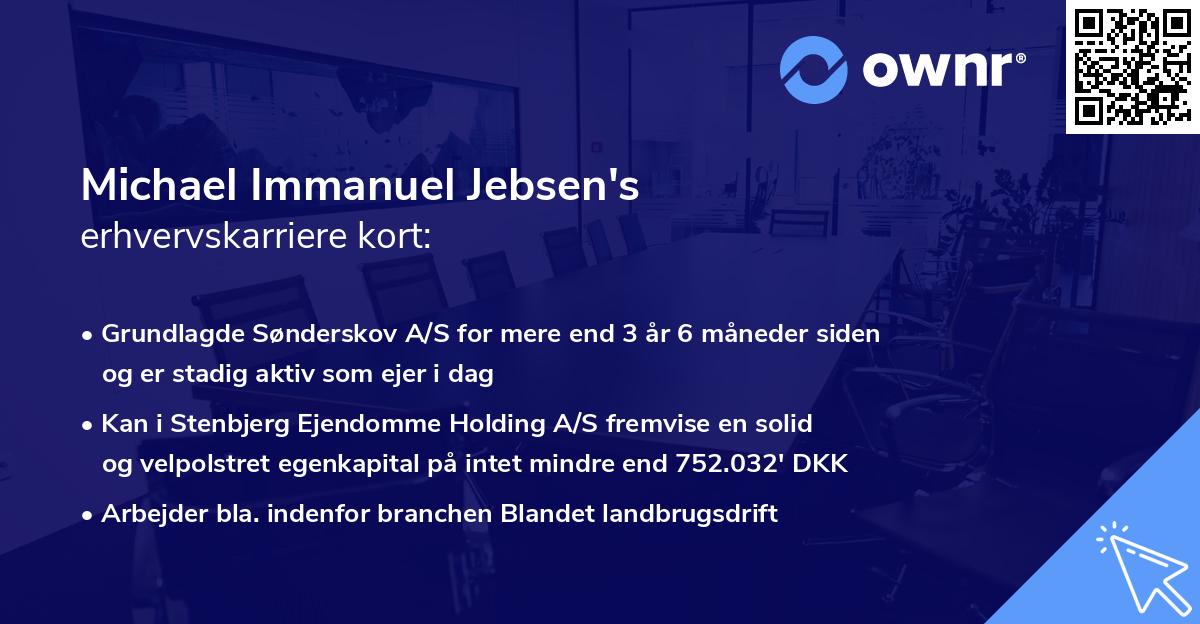 Michael Immanuel Jebsen's erhvervskarriere kort