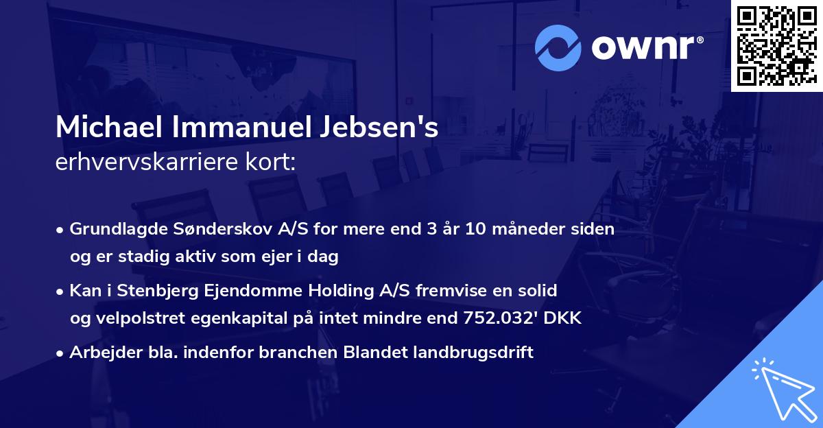 Michael Immanuel Jebsen's erhvervskarriere kort