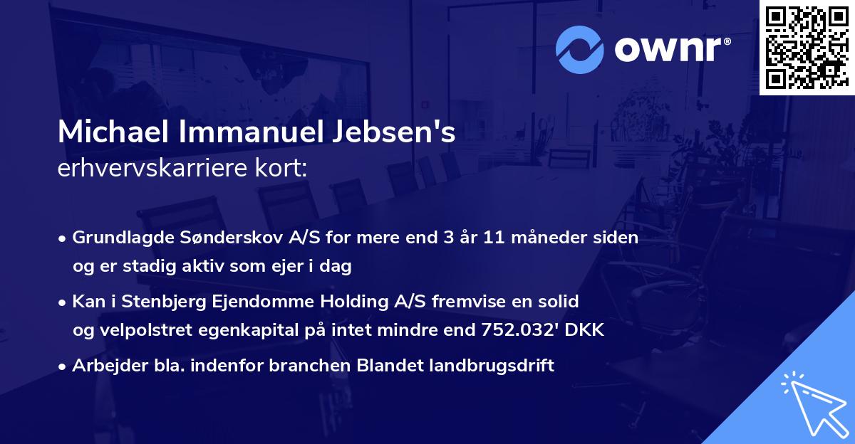 Michael Immanuel Jebsen's erhvervskarriere kort