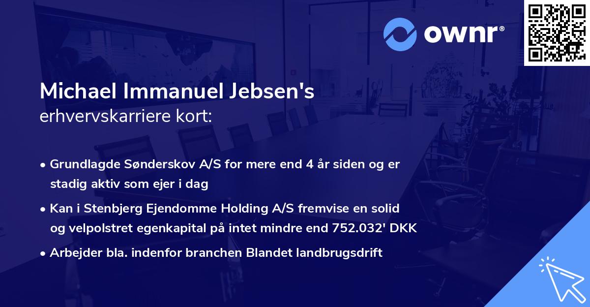 Michael Immanuel Jebsen's erhvervskarriere kort