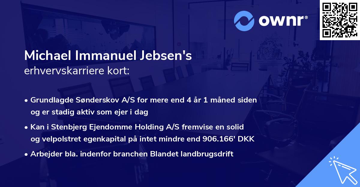 Michael Immanuel Jebsen's erhvervskarriere kort