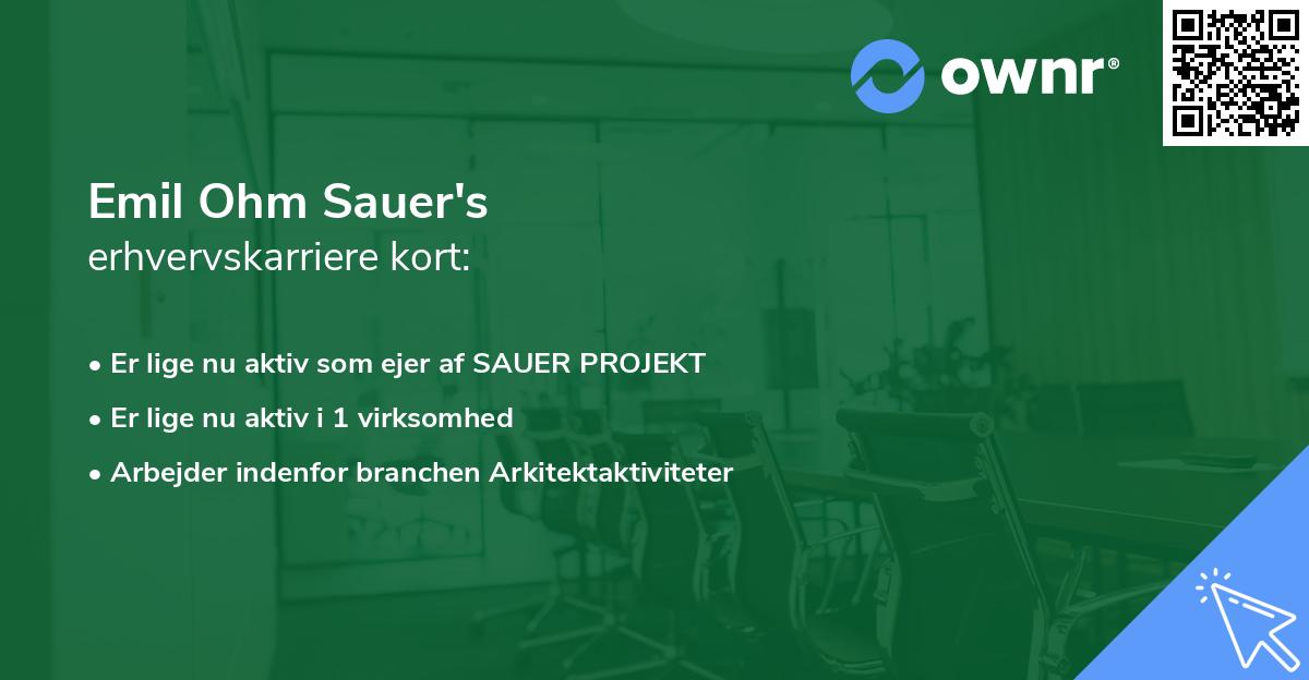 Emil Ohm Sauer's erhvervskarriere kort