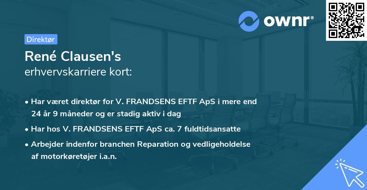 René Clausen's erhvervskarriere kort