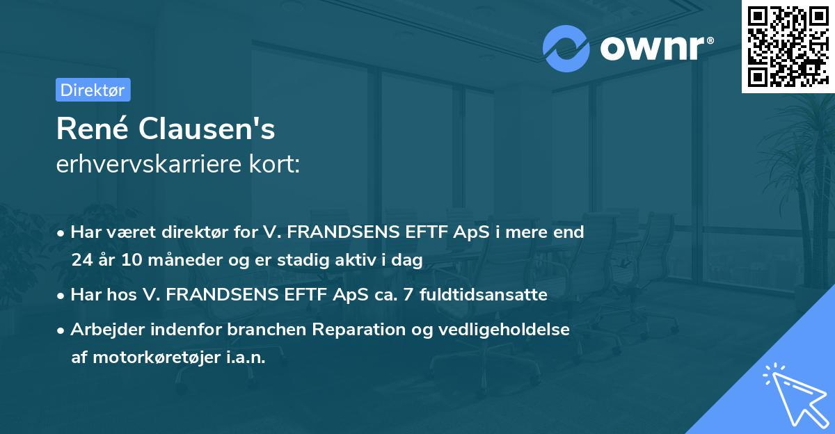 René Clausen's erhvervskarriere kort