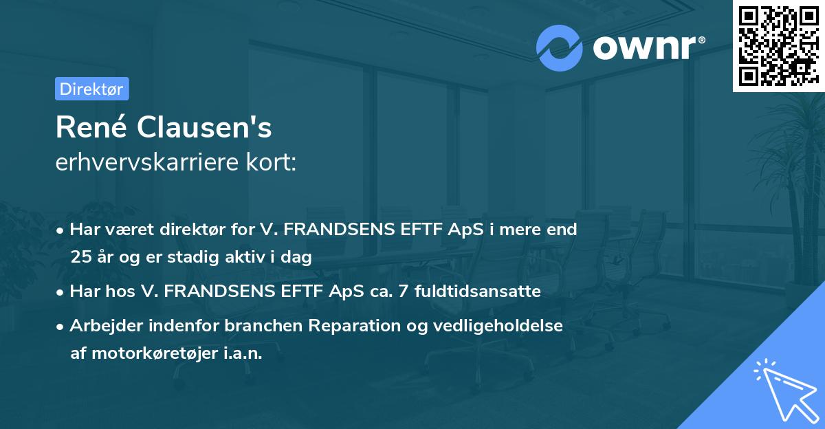 René Clausen's erhvervskarriere kort