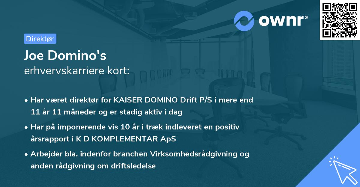 Joe Domino's erhvervskarriere kort