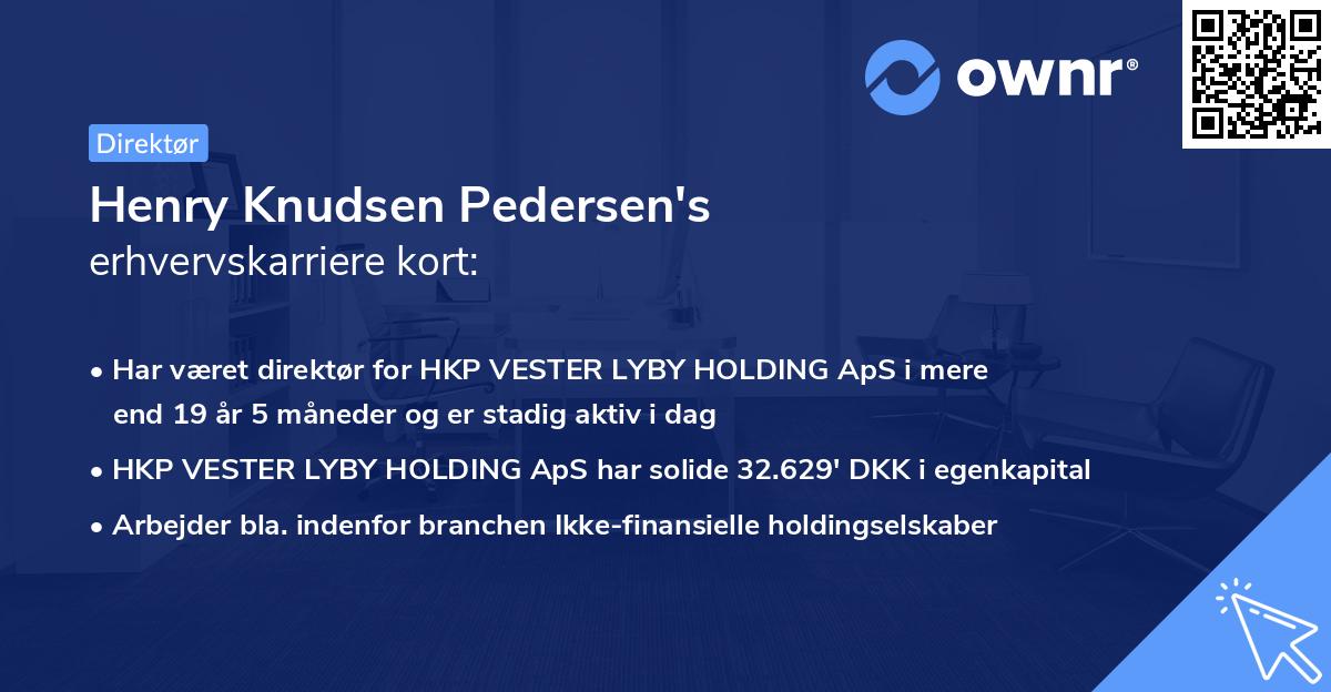 Henry Knudsen Pedersen's erhvervskarriere kort