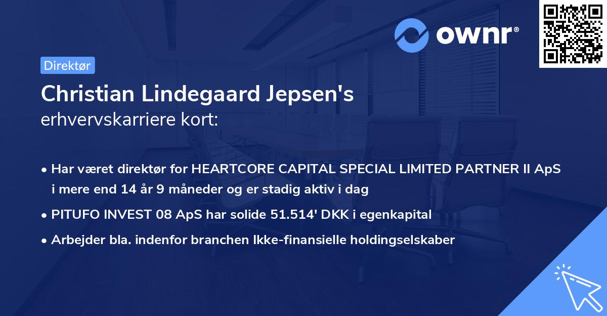Christian Lindegaard Jepsen's erhvervskarriere kort