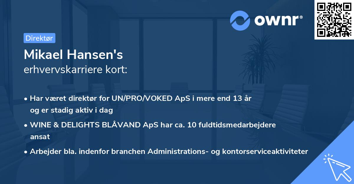 Mikael Hansen's erhvervskarriere kort