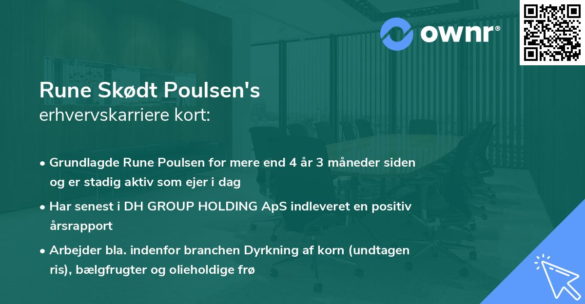 Rune Skødt Poulsen's erhvervskarriere kort