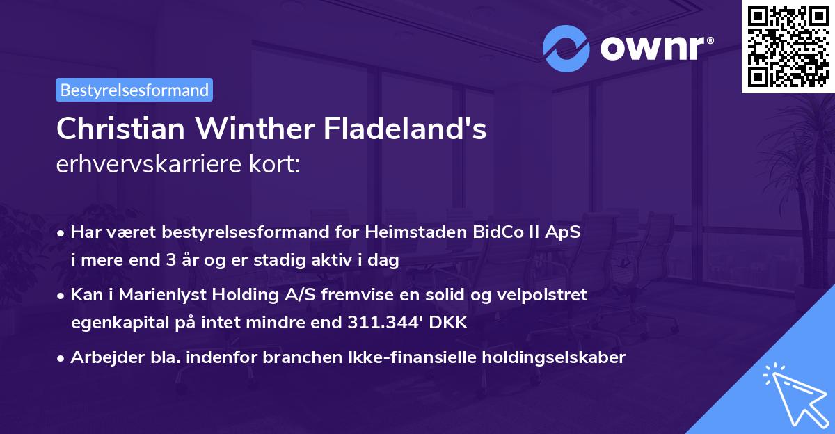 Christian Winther Fladeland's erhvervskarriere kort