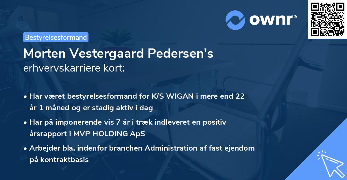 Morten Vestergaard Pedersen's erhvervskarriere kort