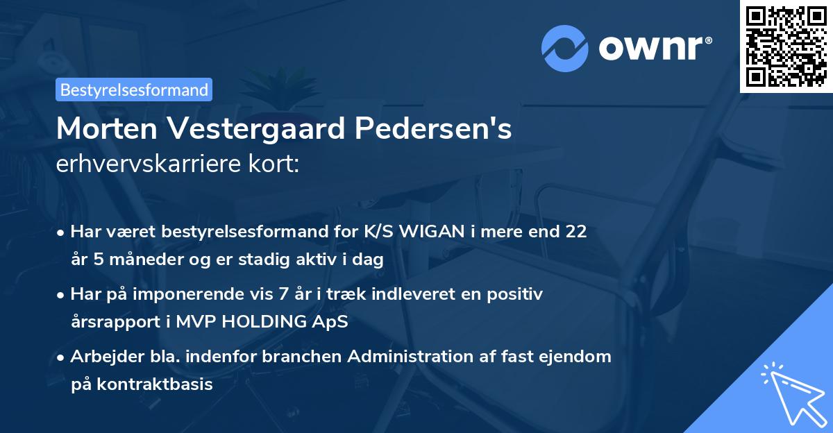 Morten Vestergaard Pedersen's erhvervskarriere kort