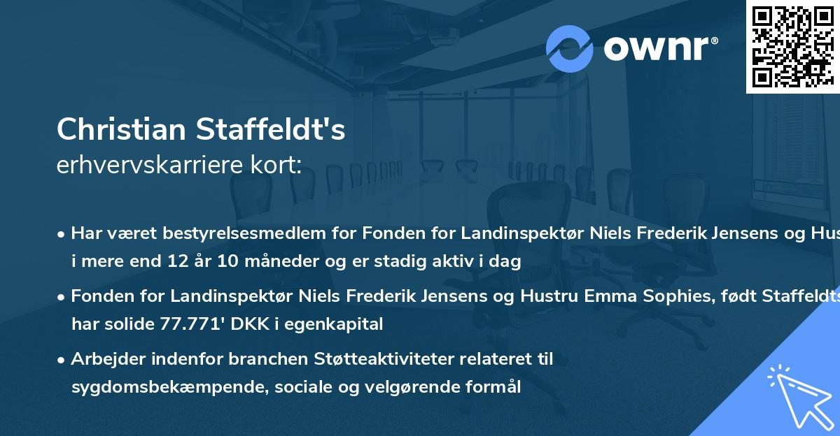 Christian Staffeldt's erhvervskarriere kort