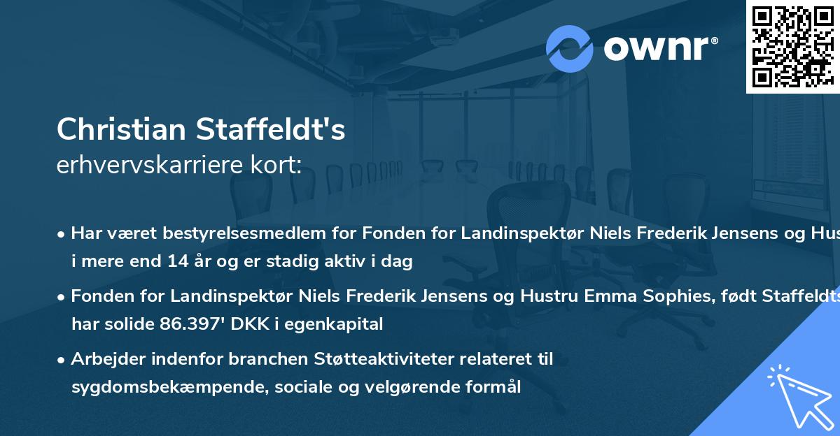Christian Staffeldt's erhvervskarriere kort
