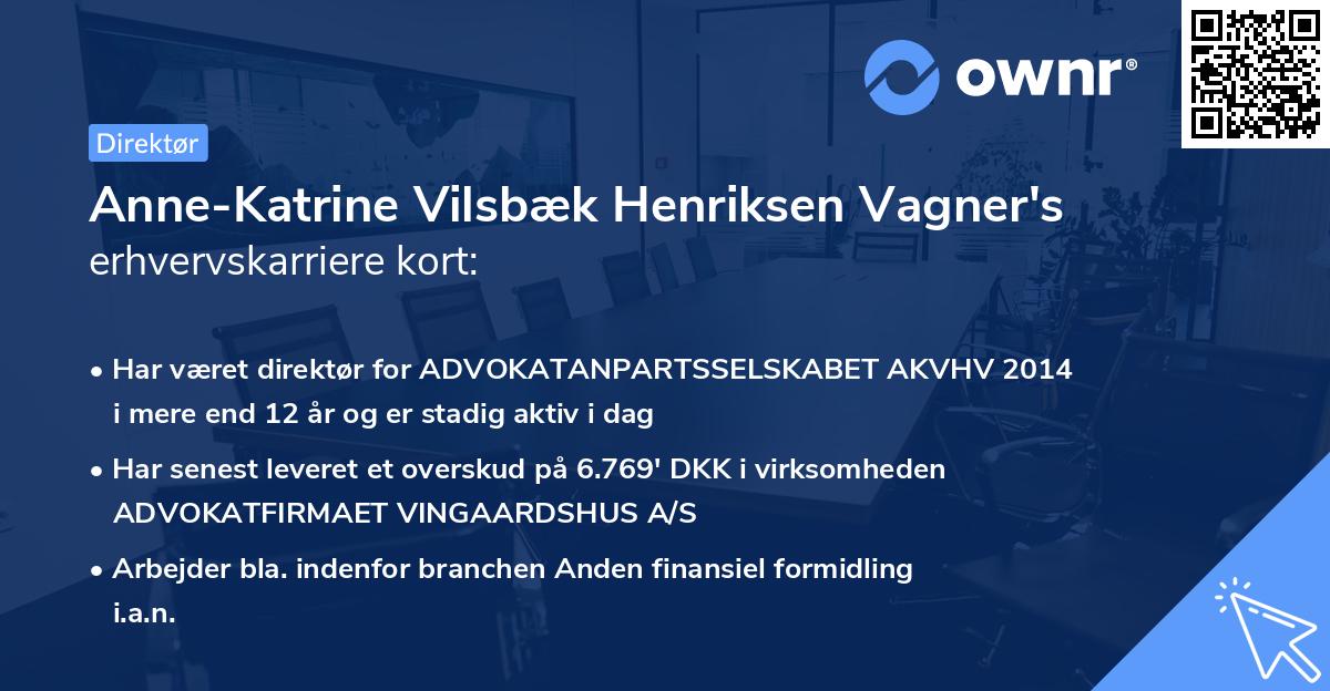 Anne-Katrine Vilsbæk Henriksen Vagner's erhvervskarriere kort