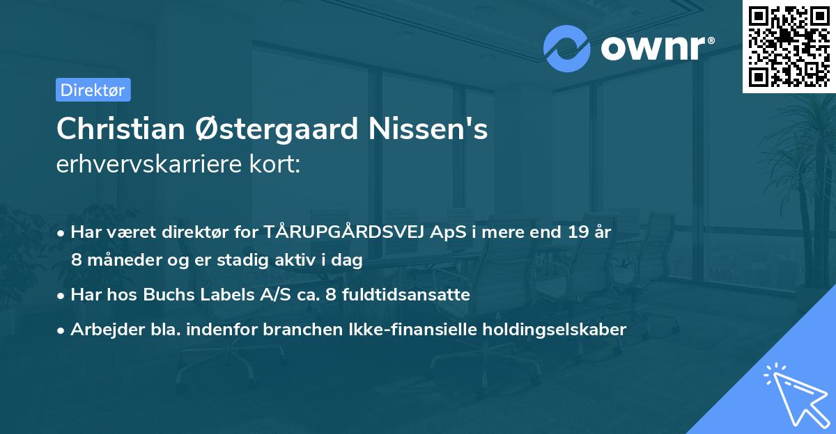 Christian Østergaard Nissen's erhvervskarriere kort