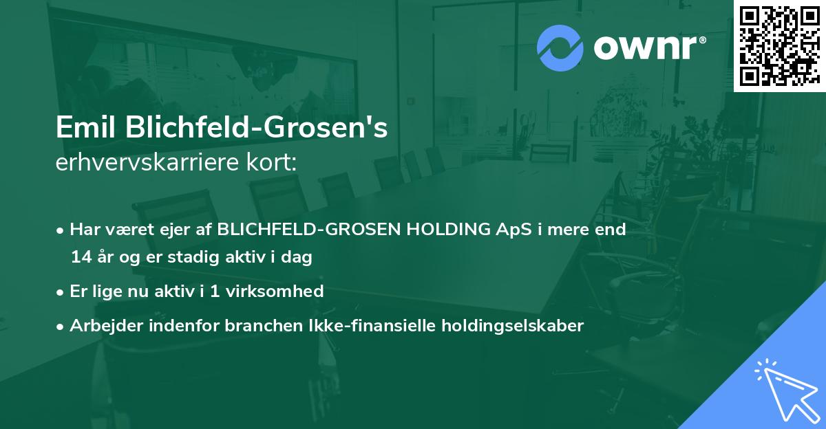 Emil Blichfeld-Grosen's erhvervskarriere kort