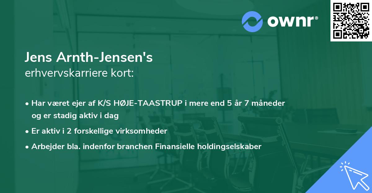 Jens Arnth-Jensen's erhvervskarriere kort